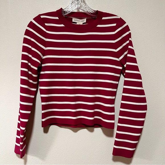 happily grey Tops - New Happily Grey Long Sleeve Ribbed Striped top Large